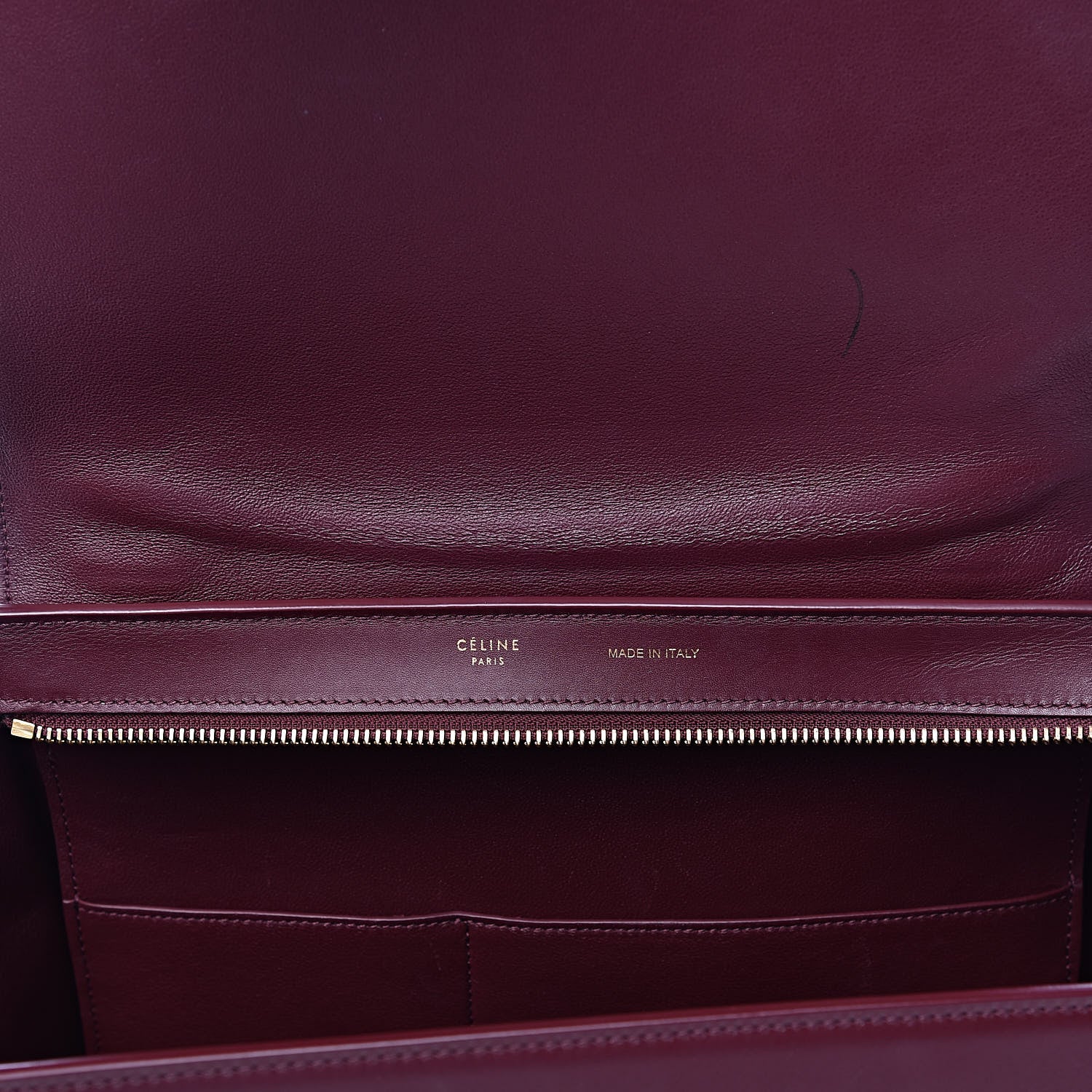Celine Satin Baby Grained Calfskin Small Trapeze Carmin 8 of 14