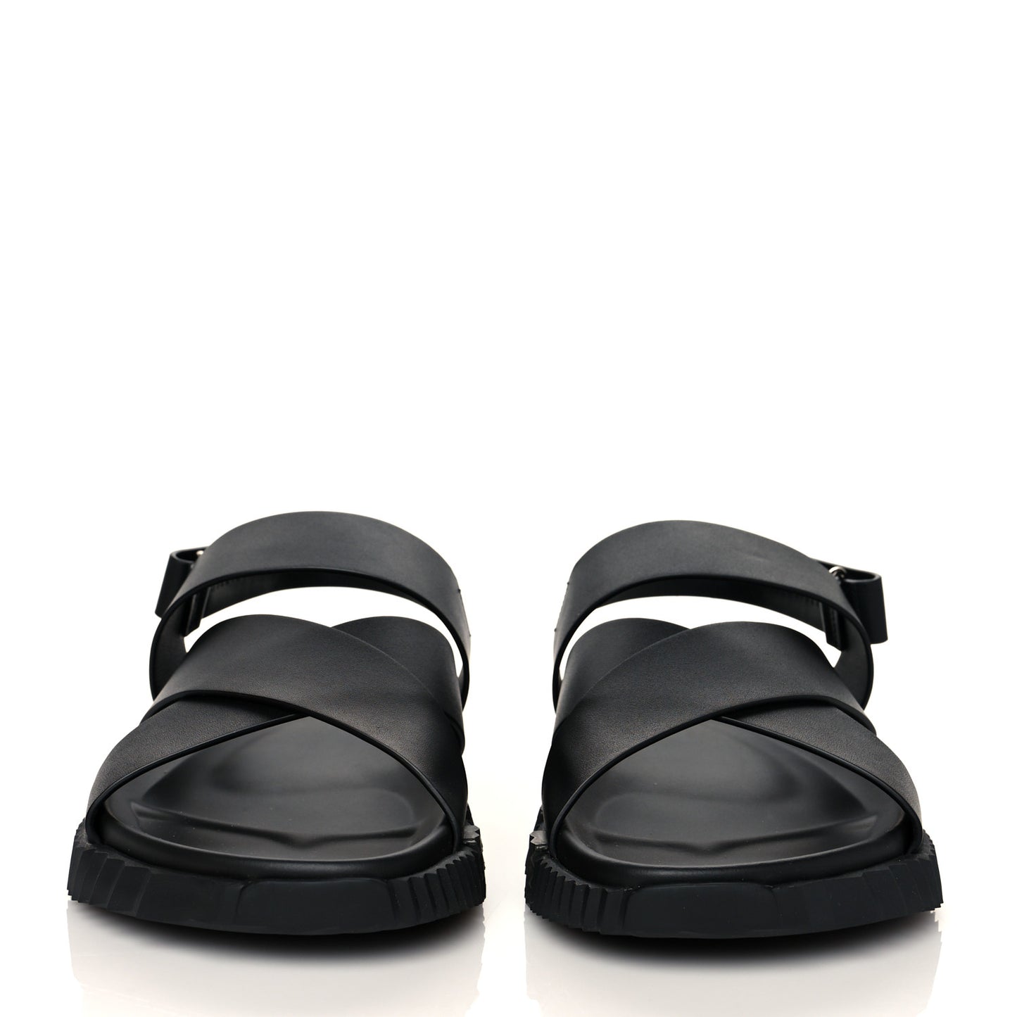 Calfskin Goatskin Mens Electric Sandals 42 Black