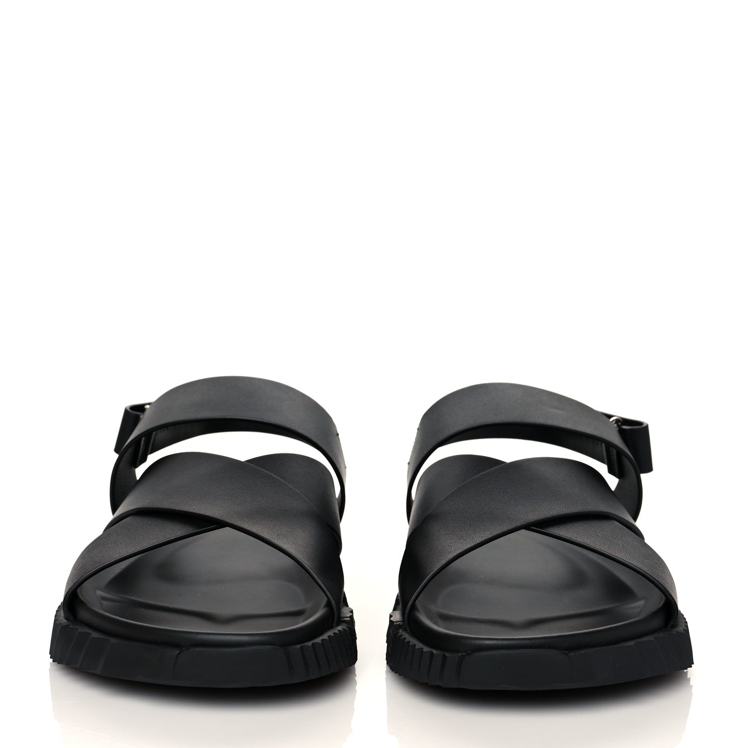 Hermes Calfskin Goatskin Mens Electric Sandals 42 Black 2 of 8
