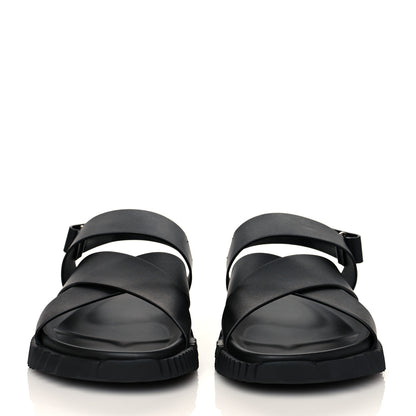 Hermes Calfskin Goatskin Mens Electric Sandals 42 Black 2 of 8