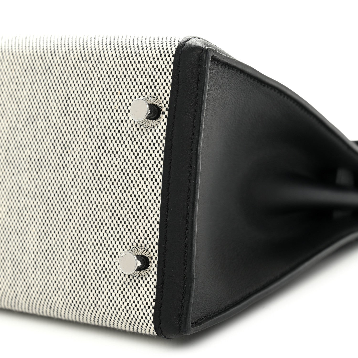 Hermes Toile H Swift Kelly Sellier 25 Ecru Black 9 of 10