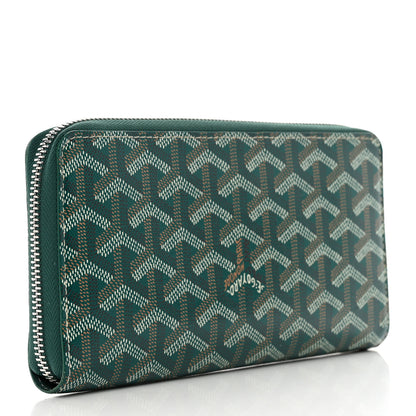 Goyard Goyardine Matignon Zip Around GM Wallet Green 3 of 7