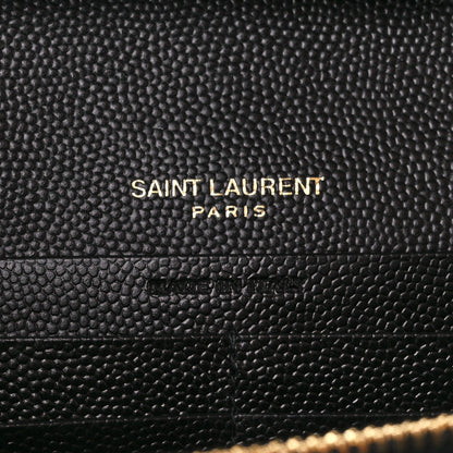 Saint Laurent SAINT LAURENT Grain De Poudre Mixed Matelasse Triquilt Monogram Chain Wallet Black 5 of 10