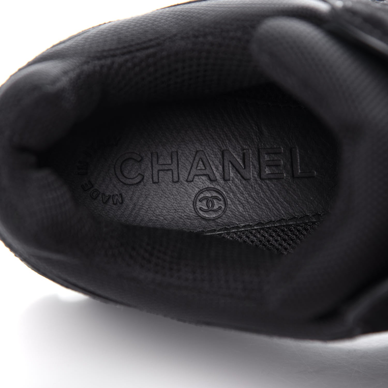 Chanel Suede Velvet Lambskin CC Sneakers 37 Black 8 of 10