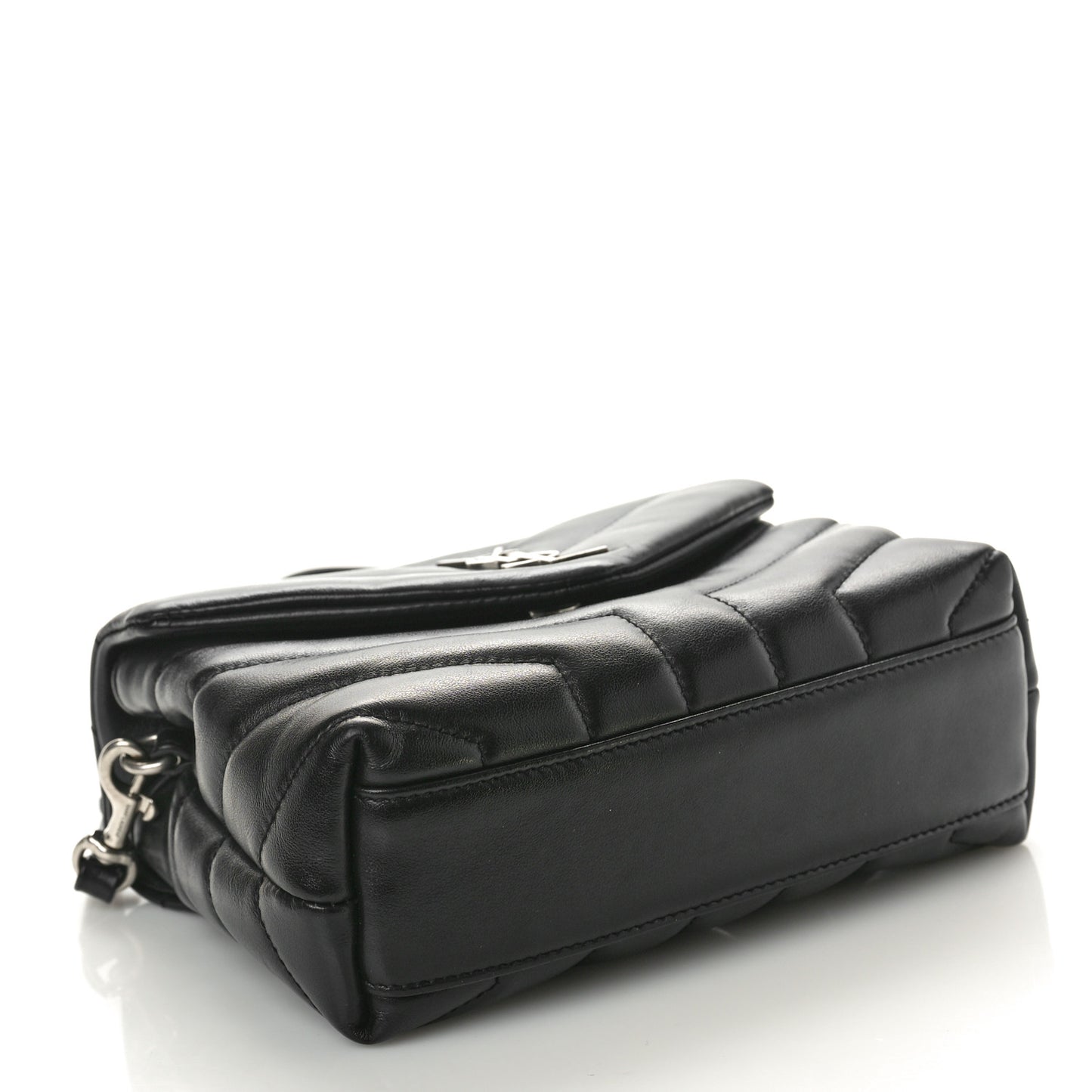 Calfskin Y Quilted Monogram Toy Loulou Crossbody Bag Black