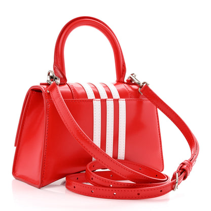 Balenciaga X ADIDAS Shiny Box Calfskin Hourglass Top Handle Bag XS Bright Red 3 of 10