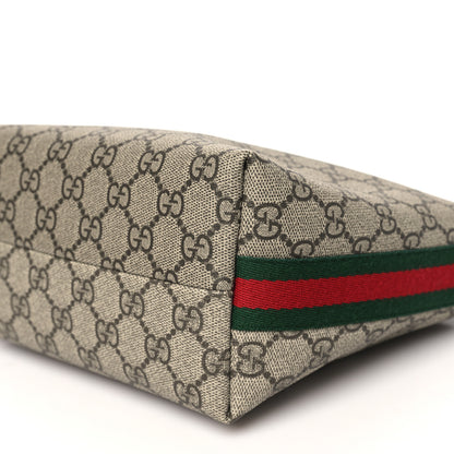 Gucci GG Supreme Monogram Textured Calfskin Web Super Mini Ophidia Shoulder Bag Beige Ebony New Acero 10 of 10