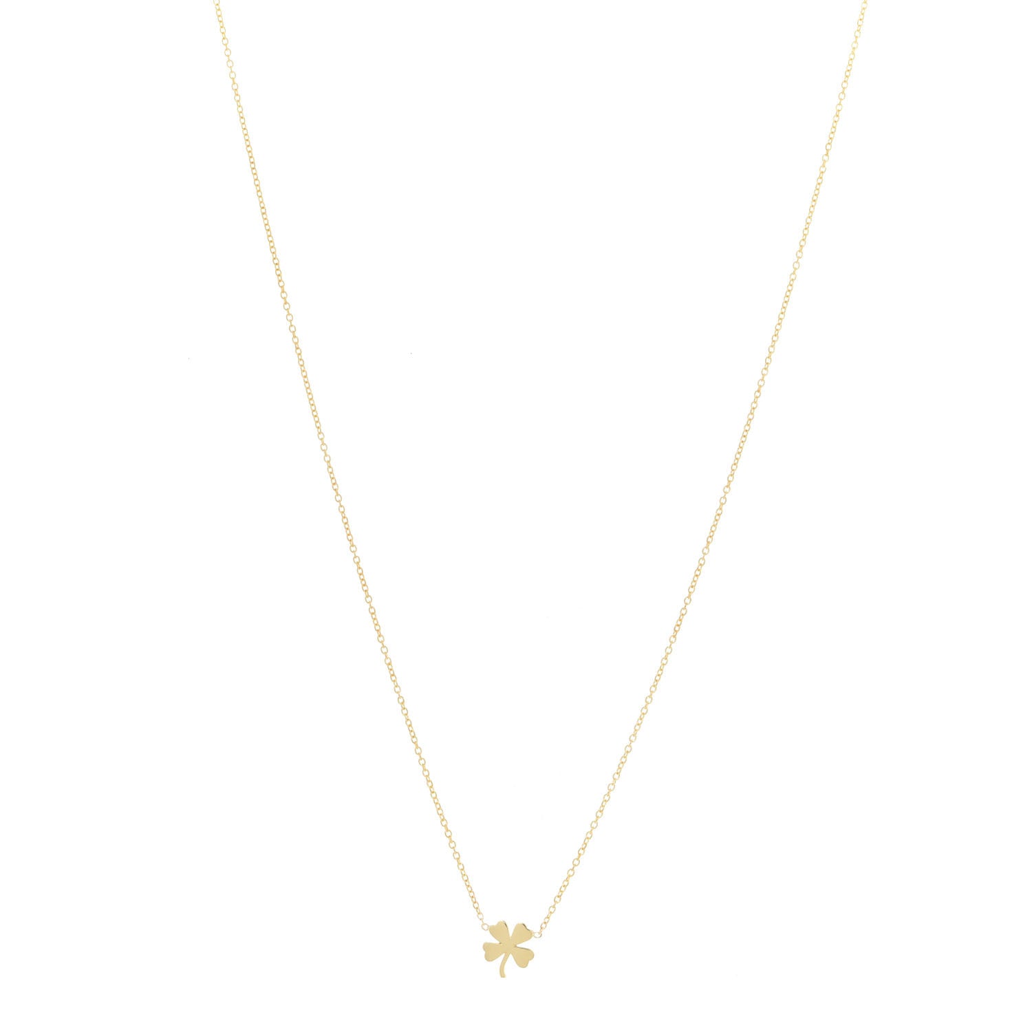 Jennifer Meyer 18K Yellow Gold Mini Four-Leaf Clover Necklace 1 of 7