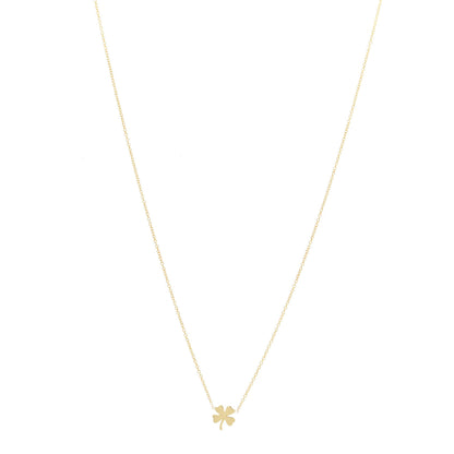 Jennifer Meyer 18K Yellow Gold Mini Four-Leaf Clover Necklace 1 of 7