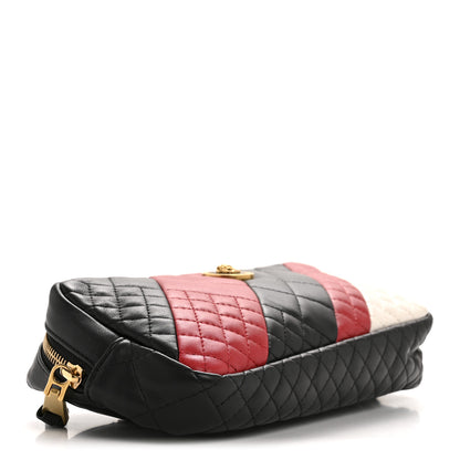 Versace Nappa Barocco Quilted Vanitas Medea Belt Bag Black Red White 4 of 14