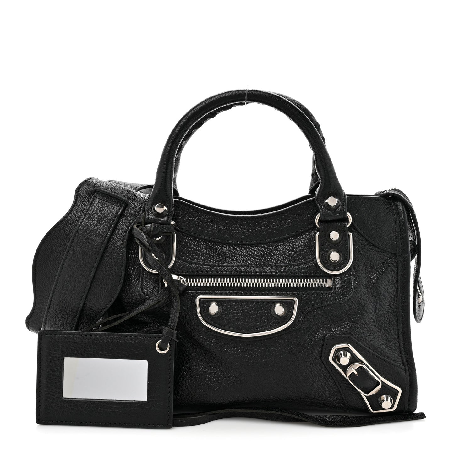 Chevre Gold Metallic Edge Hardware Mini City Black