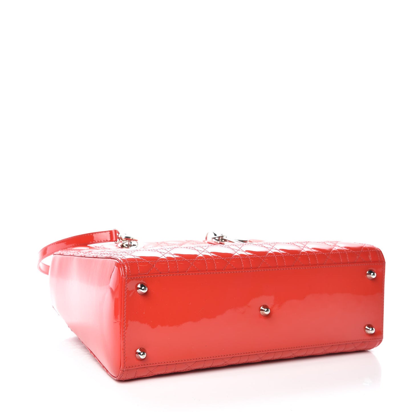 Patent Cannage Large Lady Dior Red