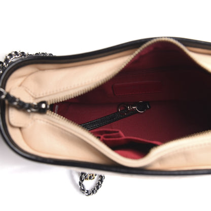 Chanel Aged Calfskin Quilted Small Gabrielle Hobo Beige Black 5 of 11