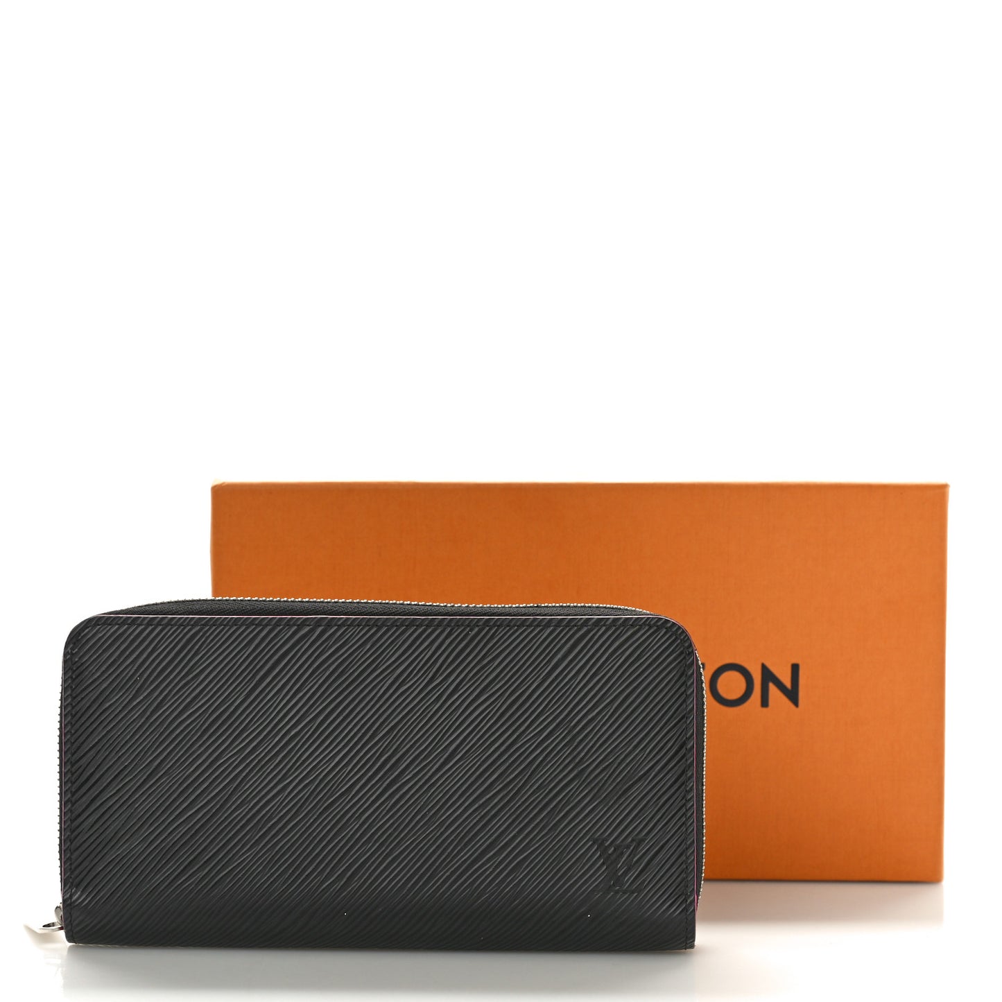 Epi Zippy Wallet Black Hot Pink