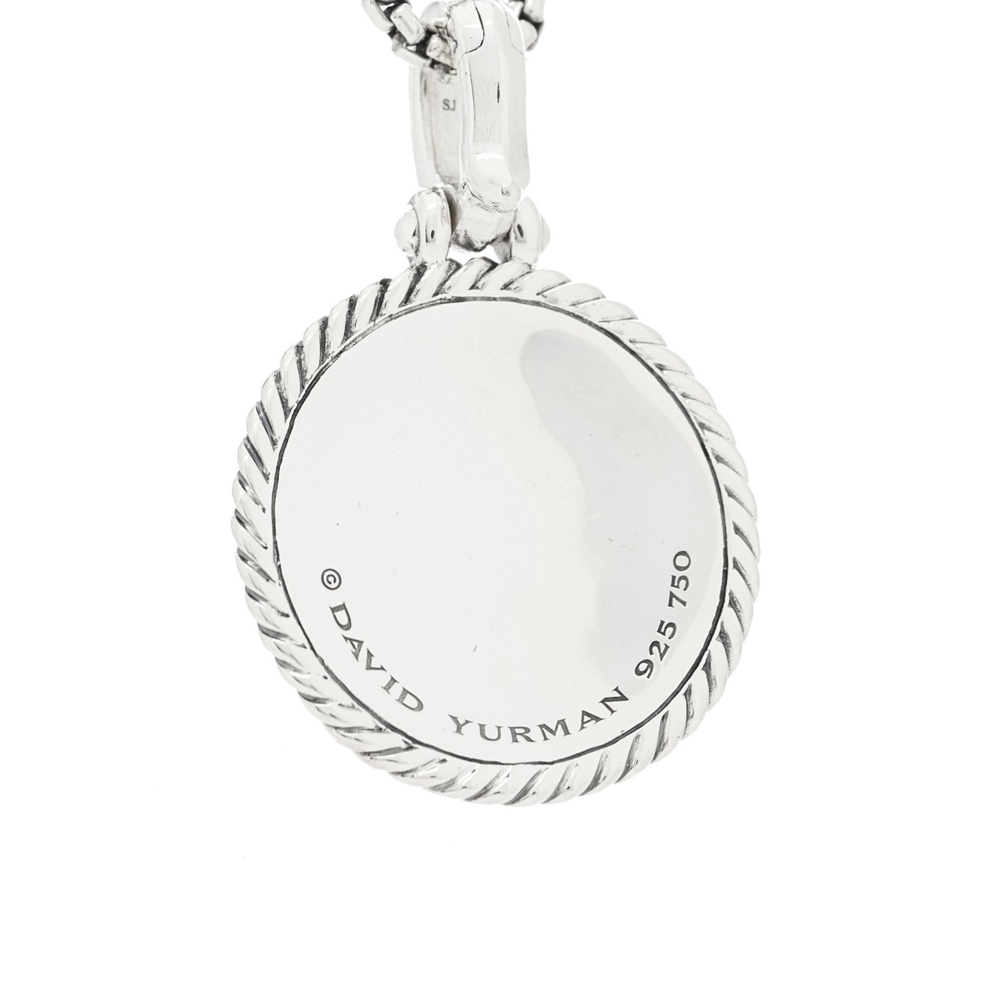 Sterling Silver 18K Yellow Gold Diamond Moon and Star Amulet Pendant Necklace