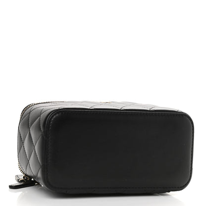 Chanel Lambskin Quilted Small Top Handle Vanity Case With Chain Black 4 of 8