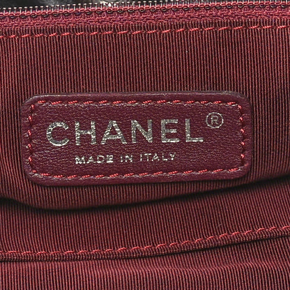 Chanel Calfskin Tweed Coco Pleats Hobo Black Burgundy 6 of 10