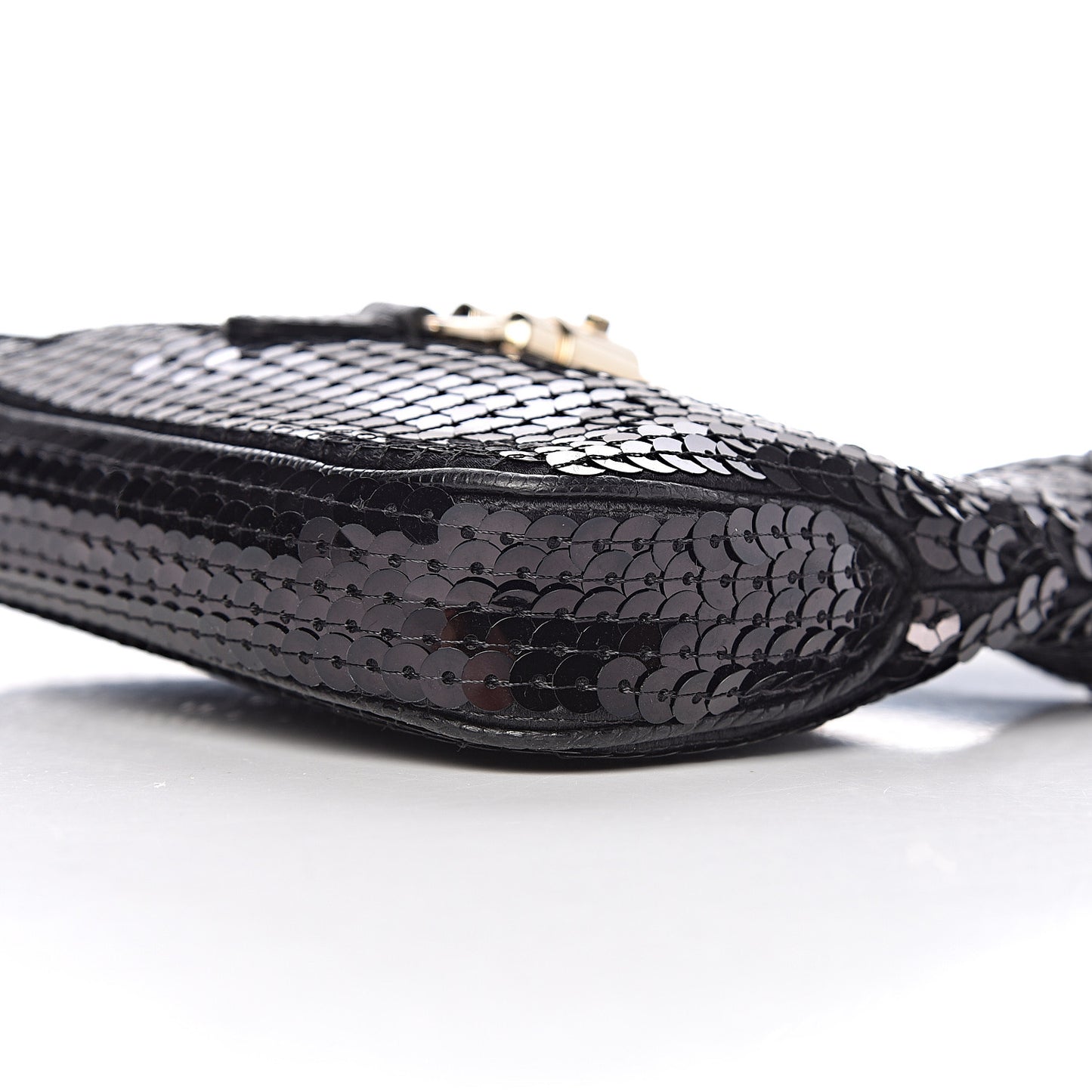 Sequin Lizard Jackie O Hobo Black