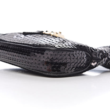 Gucci Sequin Lizard Jackie O Hobo Black 11 of 11