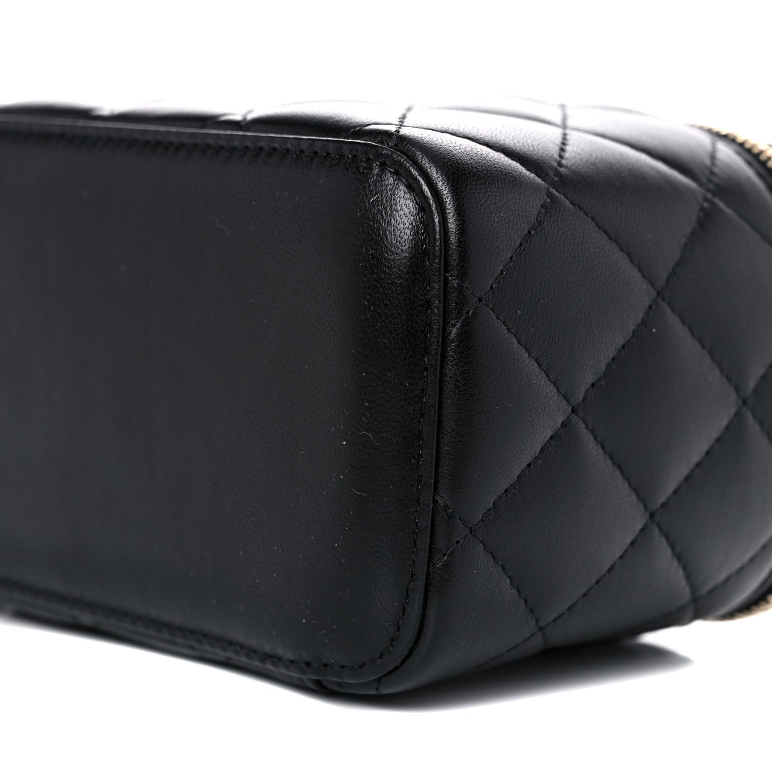 Chanel Lambskin Quilted Small Pearl Crush Vanity Case With Chain Black 9 of 10