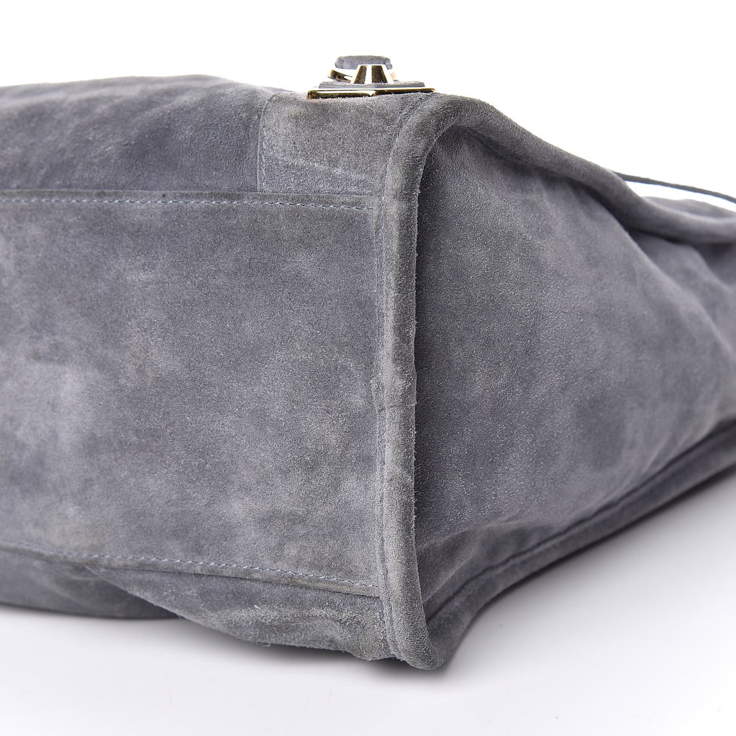 Baby Daim Suede Gold Metallic Edge Hardware City Gris Plomb