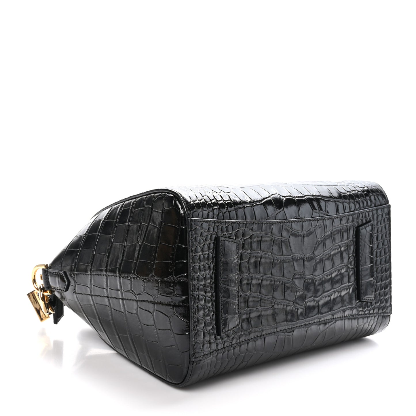 Calfskin Crocodile Embossed Small Antigona Black