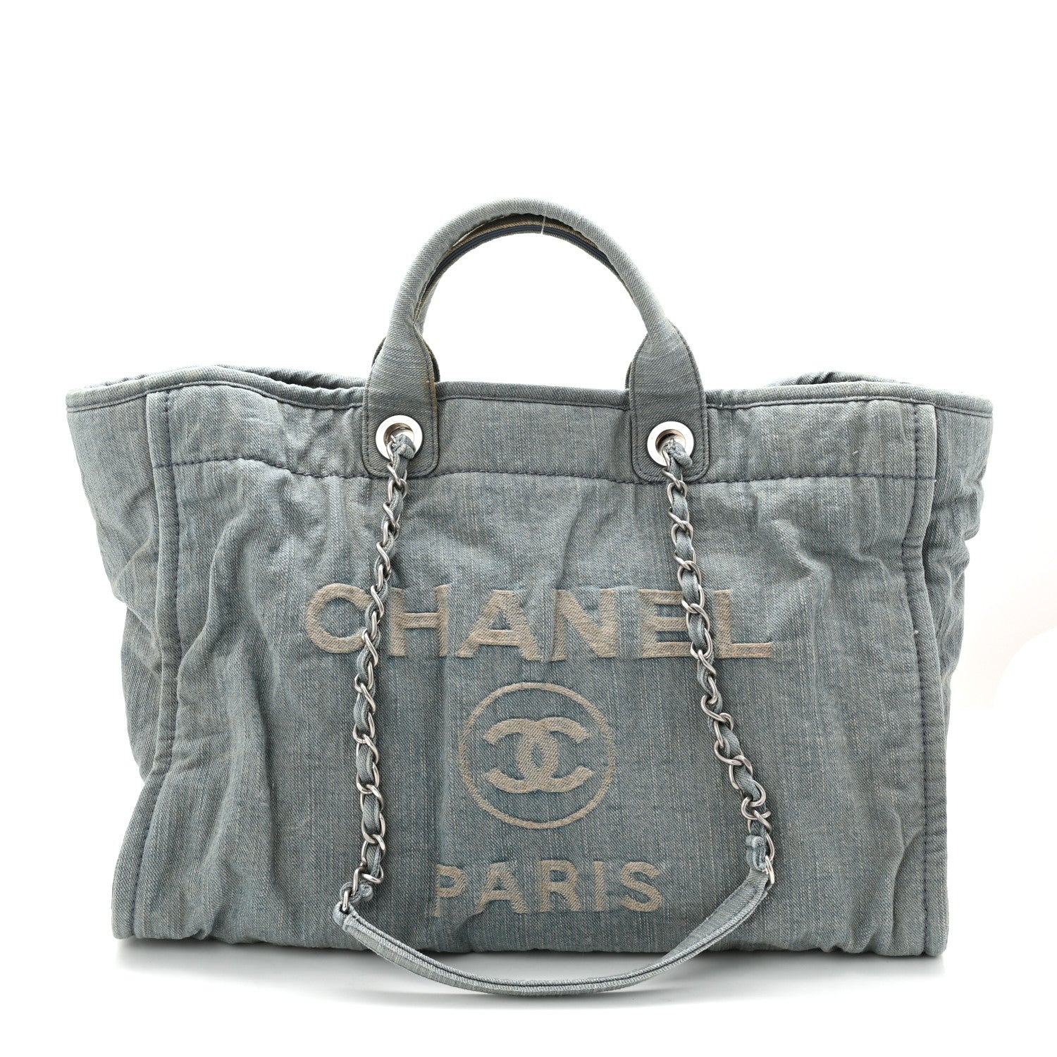 Chanel Denim Medium Deauville Tote Light Blue 1 of 11