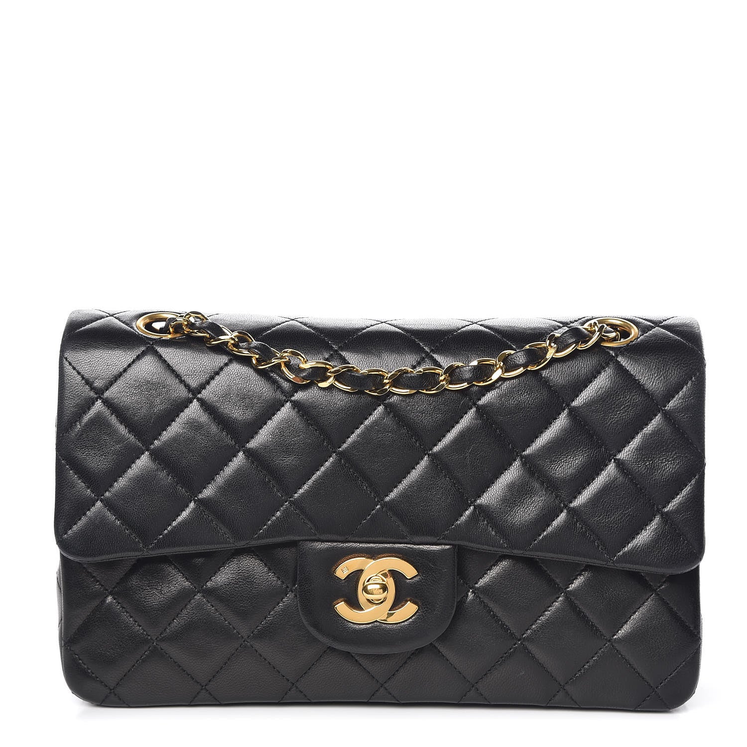 Chanel Lambskin Quilted Small Double Flap Black 1 of 10