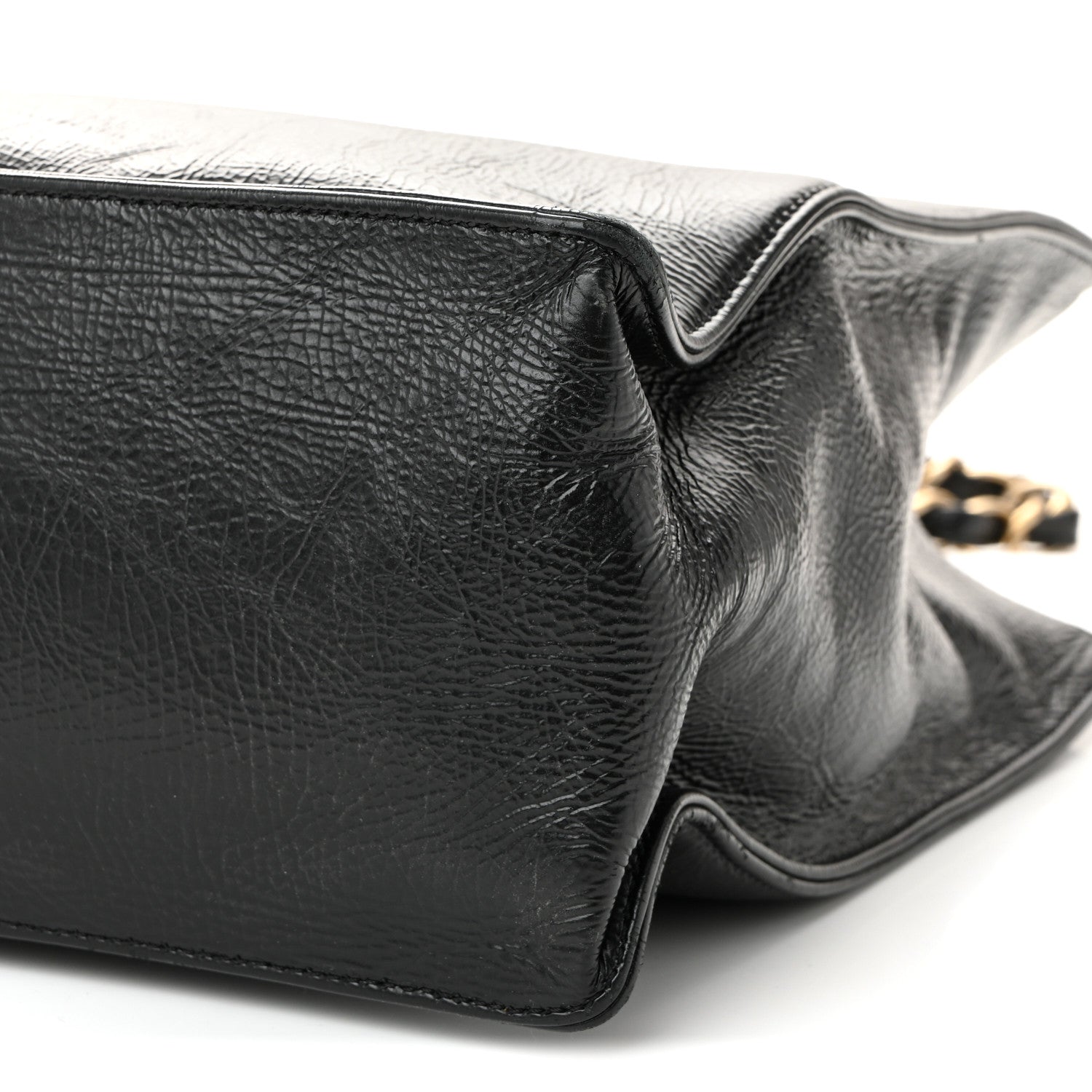 Chanel Shiny Aged Calfskin Shopping Bag Black 10 of 10
