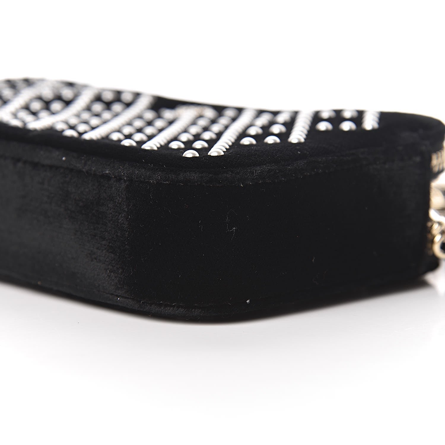 Chanel Velvet Pearl Small Clutch With Chain Black 12 of 13
