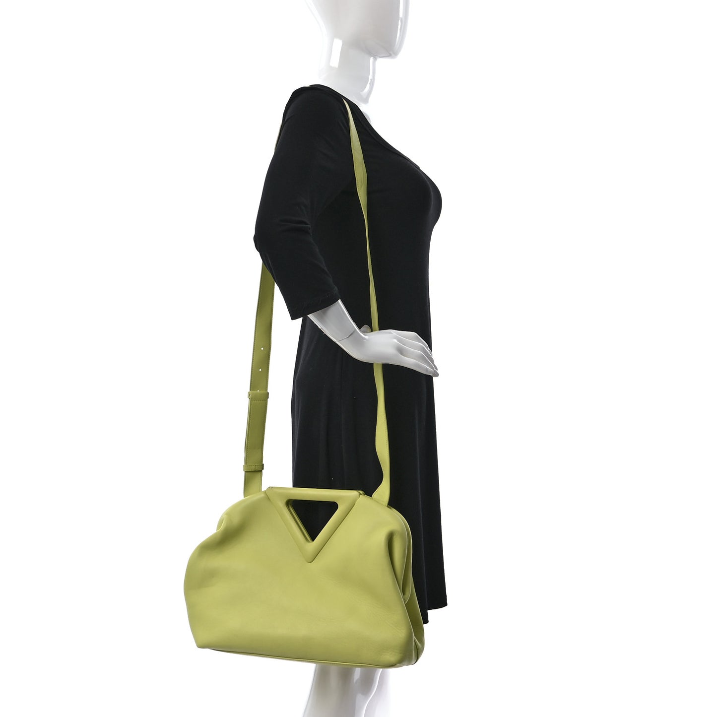 Calfskin Medium The Point Triangle Bag Seagrass