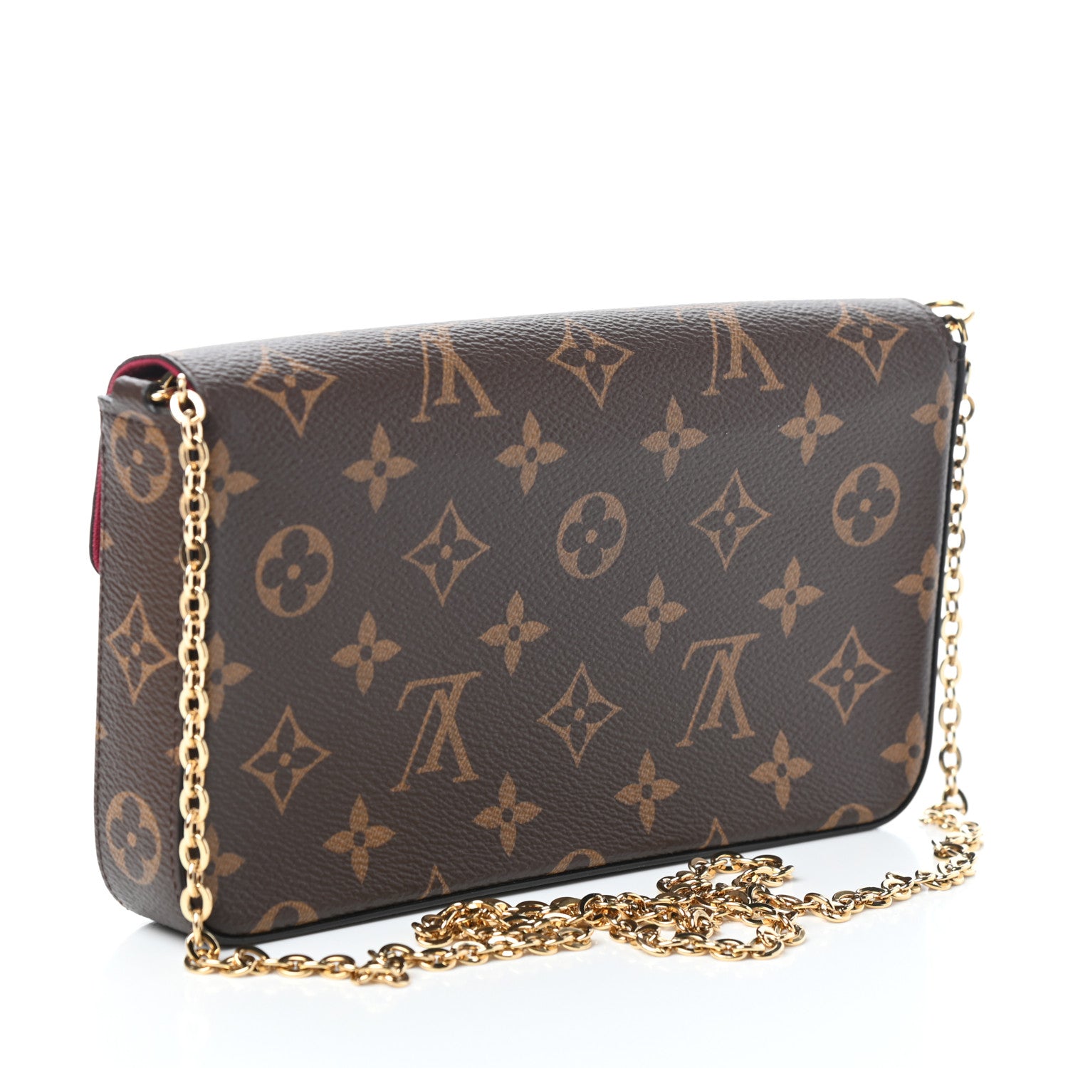 Louis Vuitton Monogram Pochette Felicie Chain Wallet Fuchsia 3 of 9