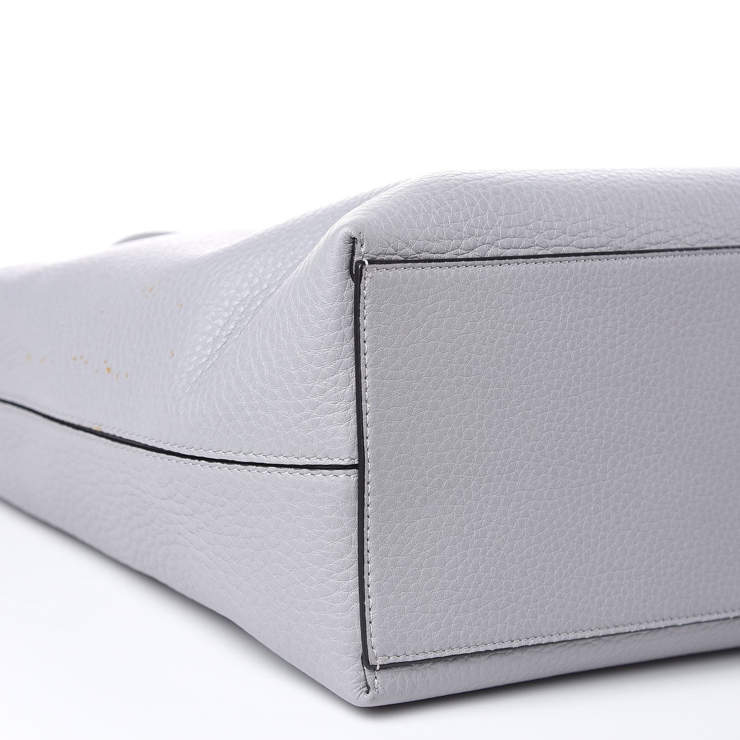 Grained Calfskin Rockstud Shoulder Tote Pastel Grey