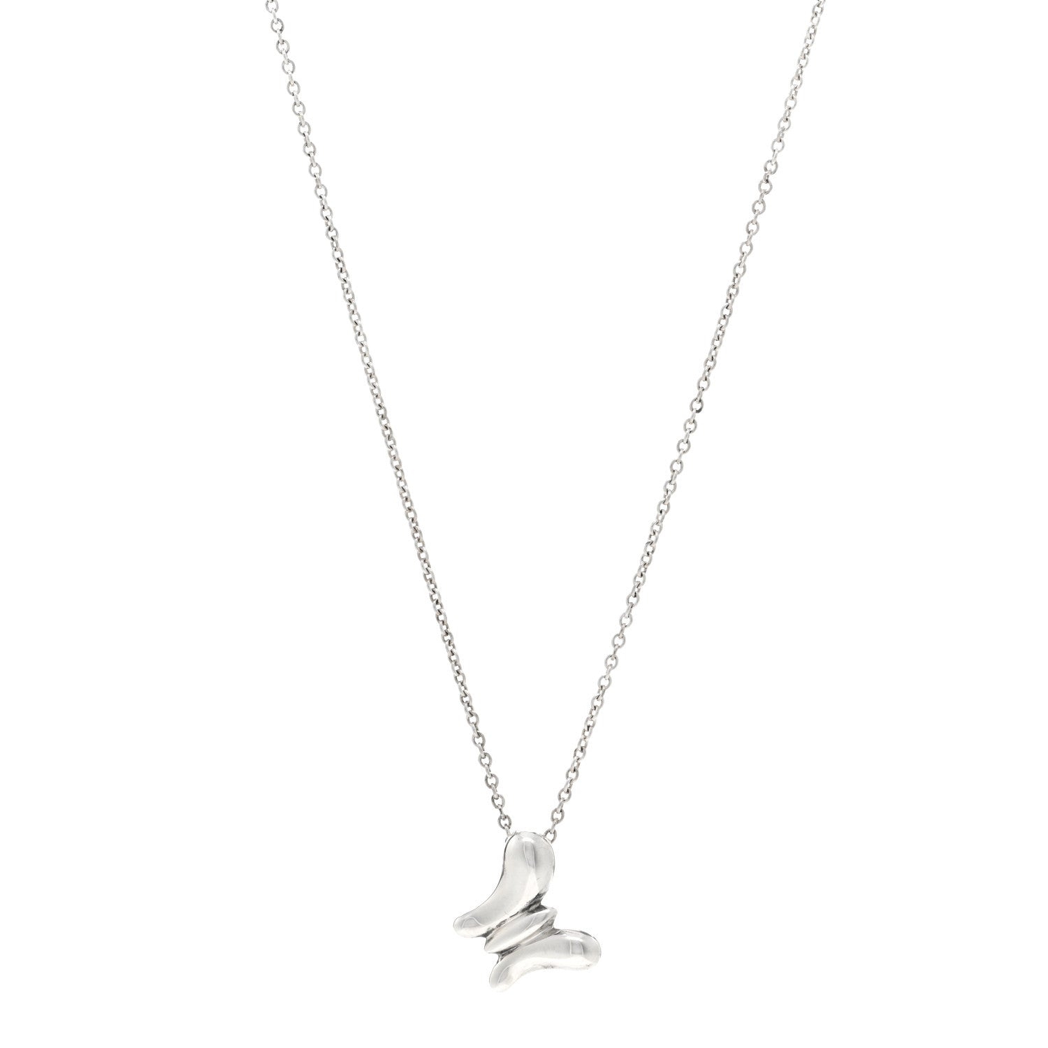 Tiffany Sterling Silver Elsa Peretti Butterfly Pendant Necklace 1 of 4