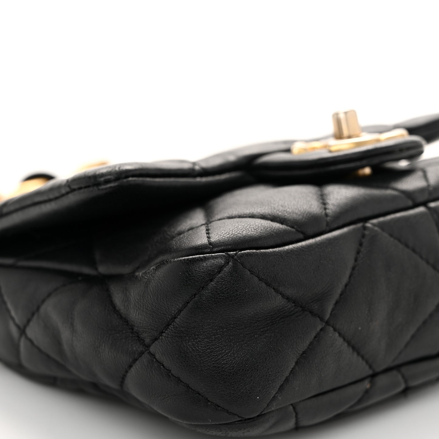 Lambskin Quilted Mini CC Funky Town Flap Black