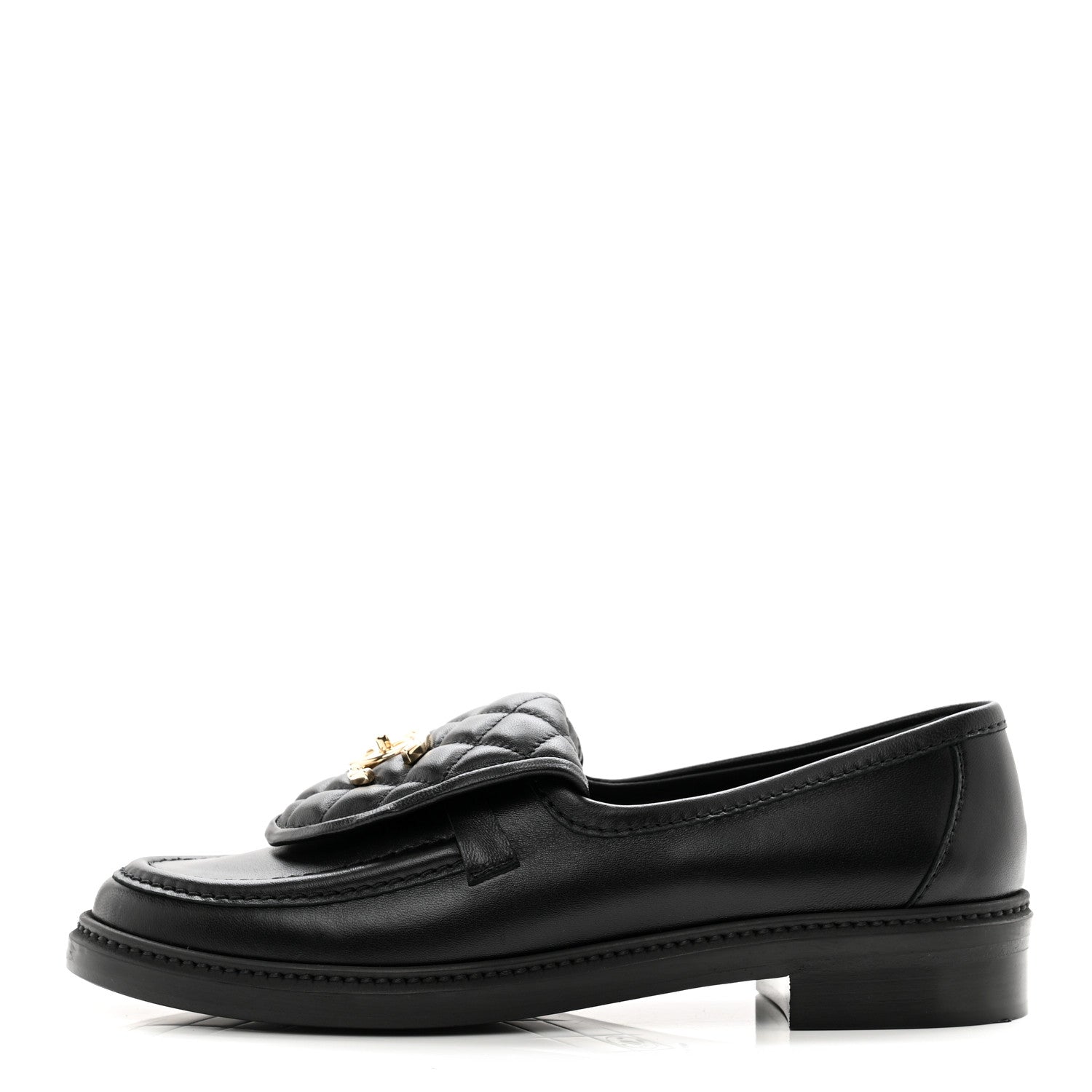 Chanel Lambskin Quilted CC Turnlock Loafers 39.5 Black 1 of 8