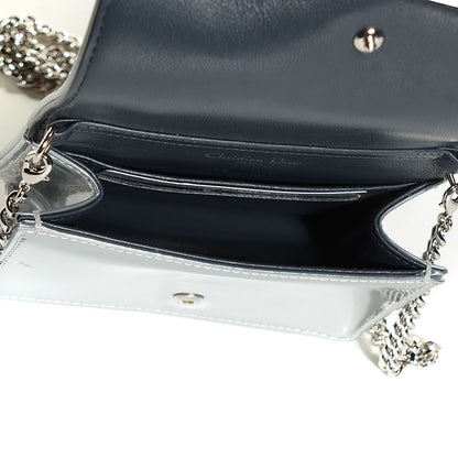 Christian Dior Metallic Patent Micro-Cannage Baby Diorama Flap Bag Silver 6 of 8