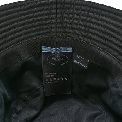 Prada Re-Nylon Metal Triangle Logo Womens Bucket Hat S Black 8 of 9