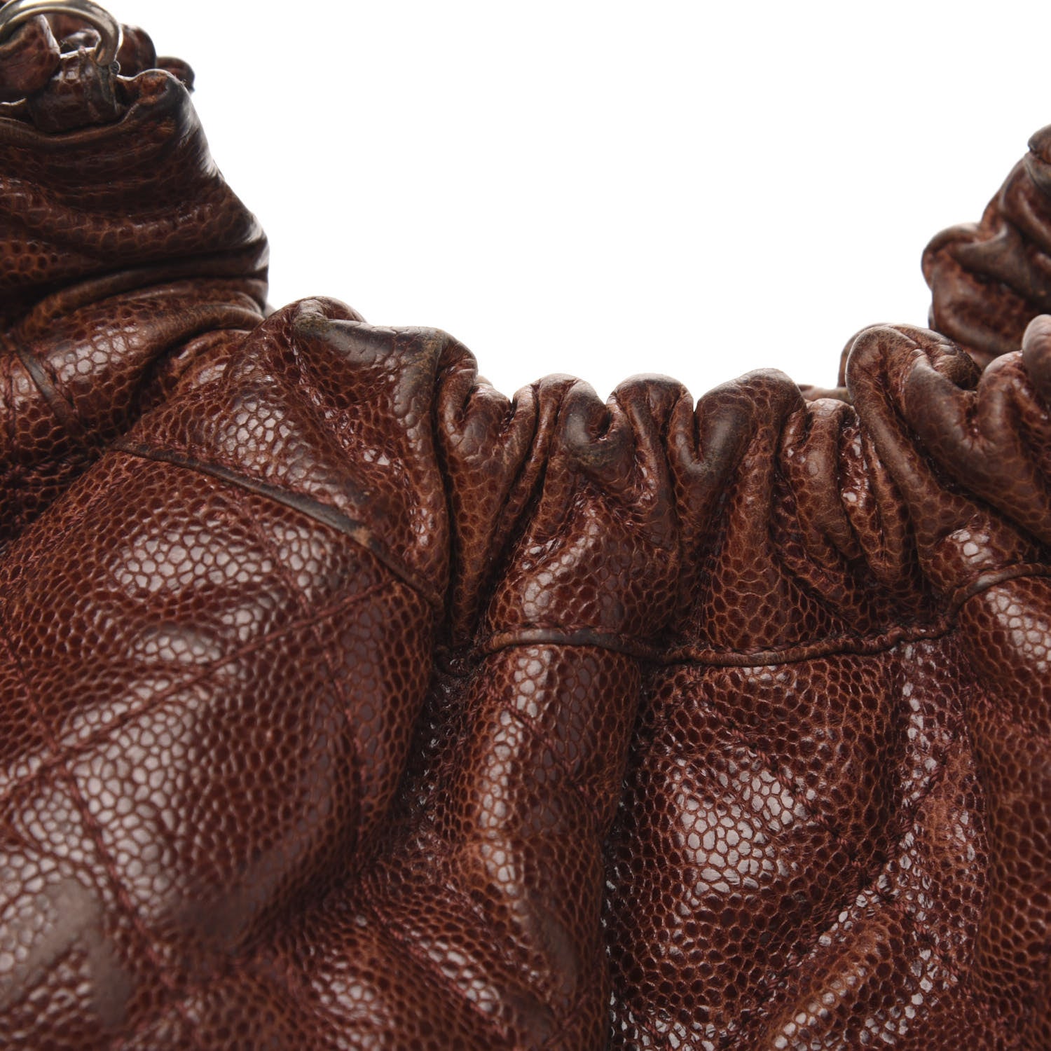 Chanel Distressed Glazed Caviar Quilted Medium Elastic Tote Burgundy 15 of 15