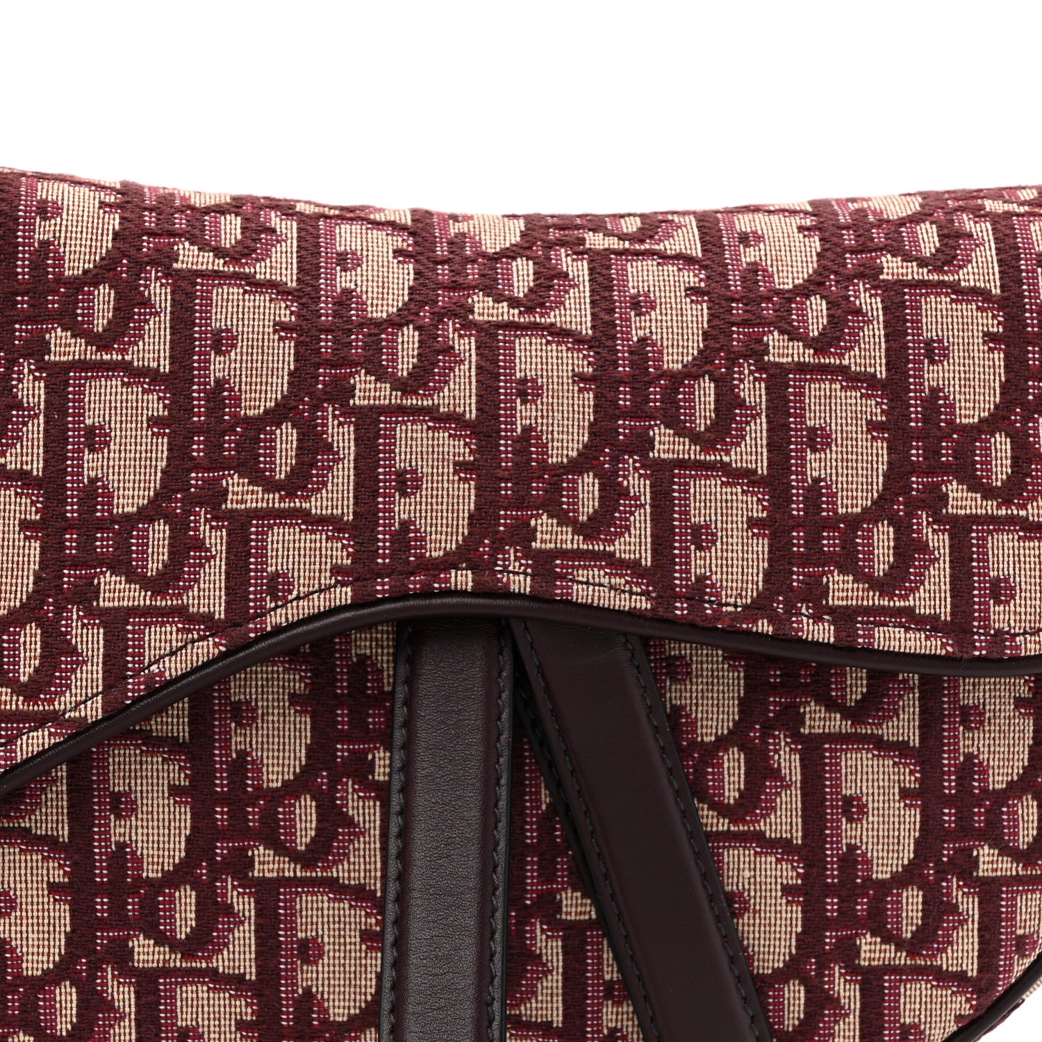 Christian Dior Oblique Saddle Bag Burgundy 8 of 10
