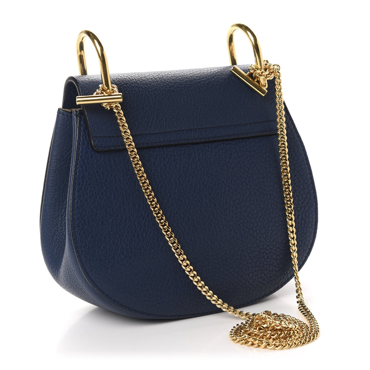Chloe Grained Lambskin Mini Drew Shoulder Bag Factory Blue 3 of 9