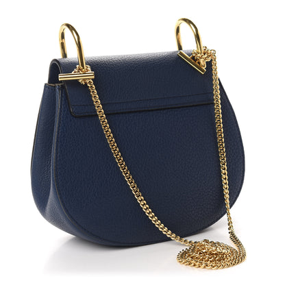 Chloe Grained Lambskin Mini Drew Shoulder Bag Factory Blue 3 of 9