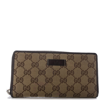 Gucci Monogram Horsebit Zip Around Wallet Dark Brown 1 of 6
