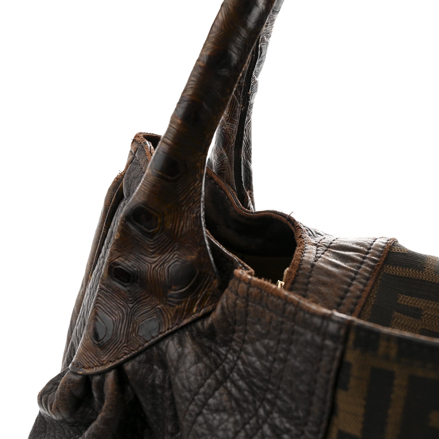 Fendi Zucca Nappa Nuvolata Vitello Tortuga Spy Tobacco Moro