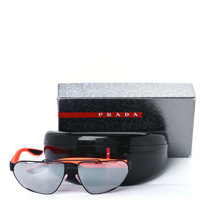 Prada Metal Sport Aviator Sunglasses SPS 56U Black Orange 7 of 7