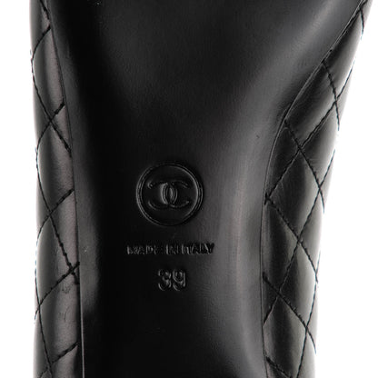 Chanel Calfskin Quilted Cap Toe Ballerina Flats 39 Black 6 of 9