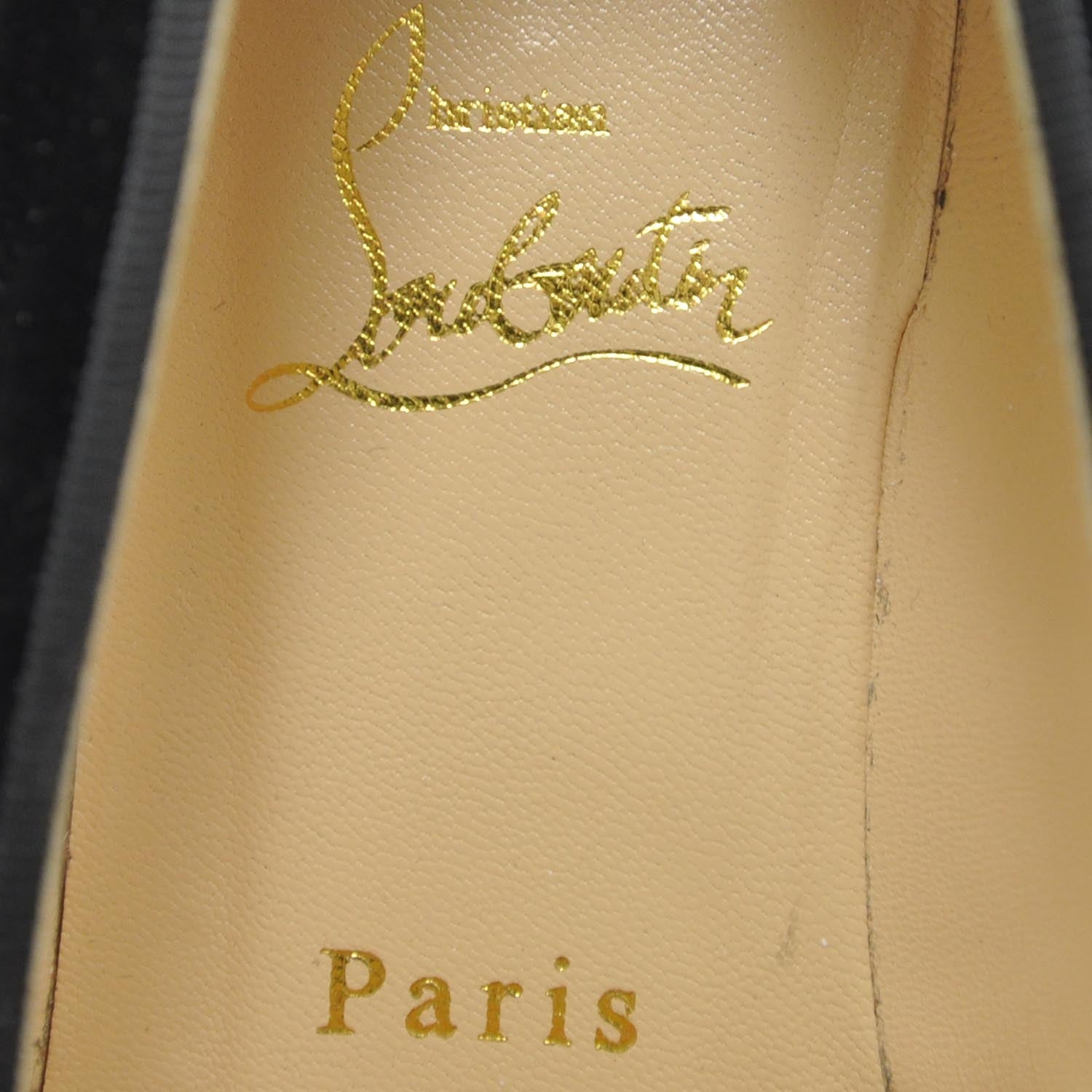Christian Louboutin Velvet Spiked Intern Flat Loafers 5.5 Black 7 of 7