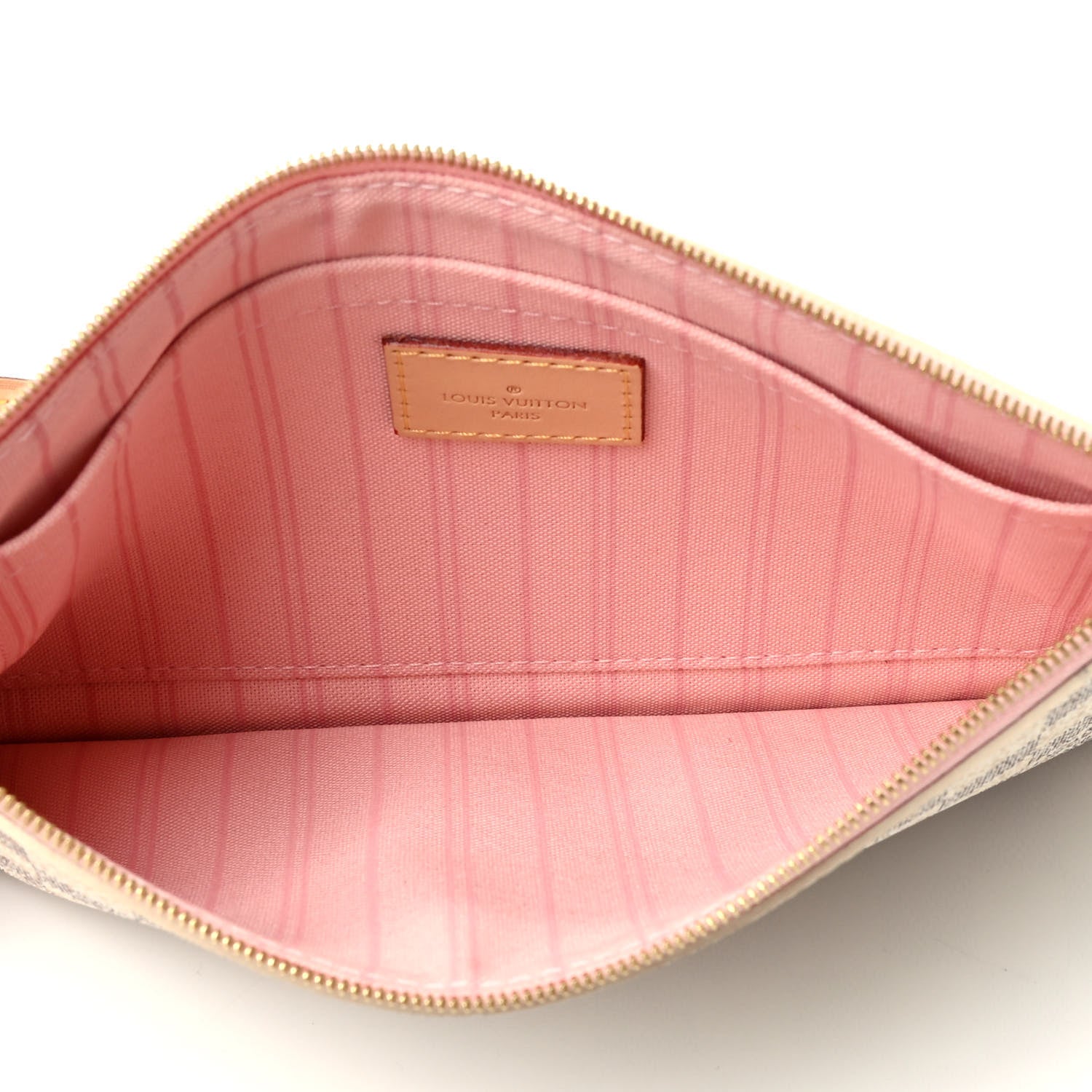 Louis Vuitton Damier Azur Neverfull MM GM Pochette Rose Ballerine 5 of 7