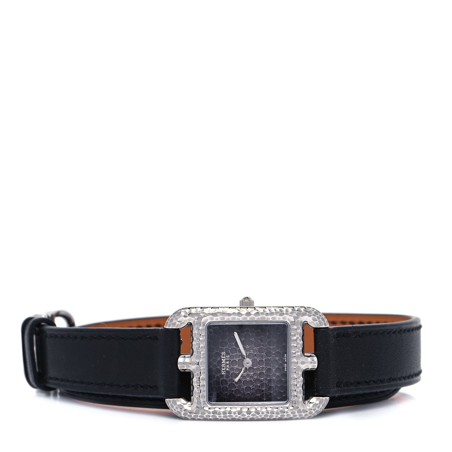 Stainless Steel Barenia 23mm Cape Cod Martelee Double Tour Quartz Watch Noir