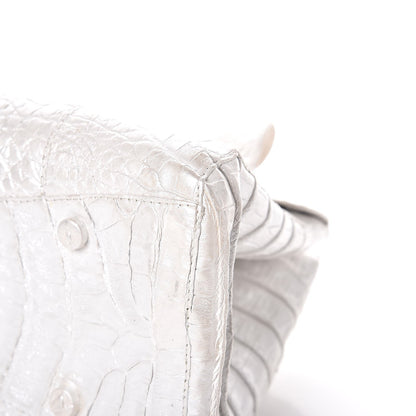 Nancy Gonzalez Metallic Crocodile Tote Light Silver 12 of 13
